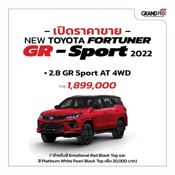 New Toyota Fortuner 2022 ราคา